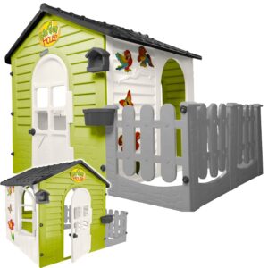 DOMEK OGRODOWY Z PŁOTKIEM DLA DZIECI Mochtoys DUŻY Z TARASEM polski